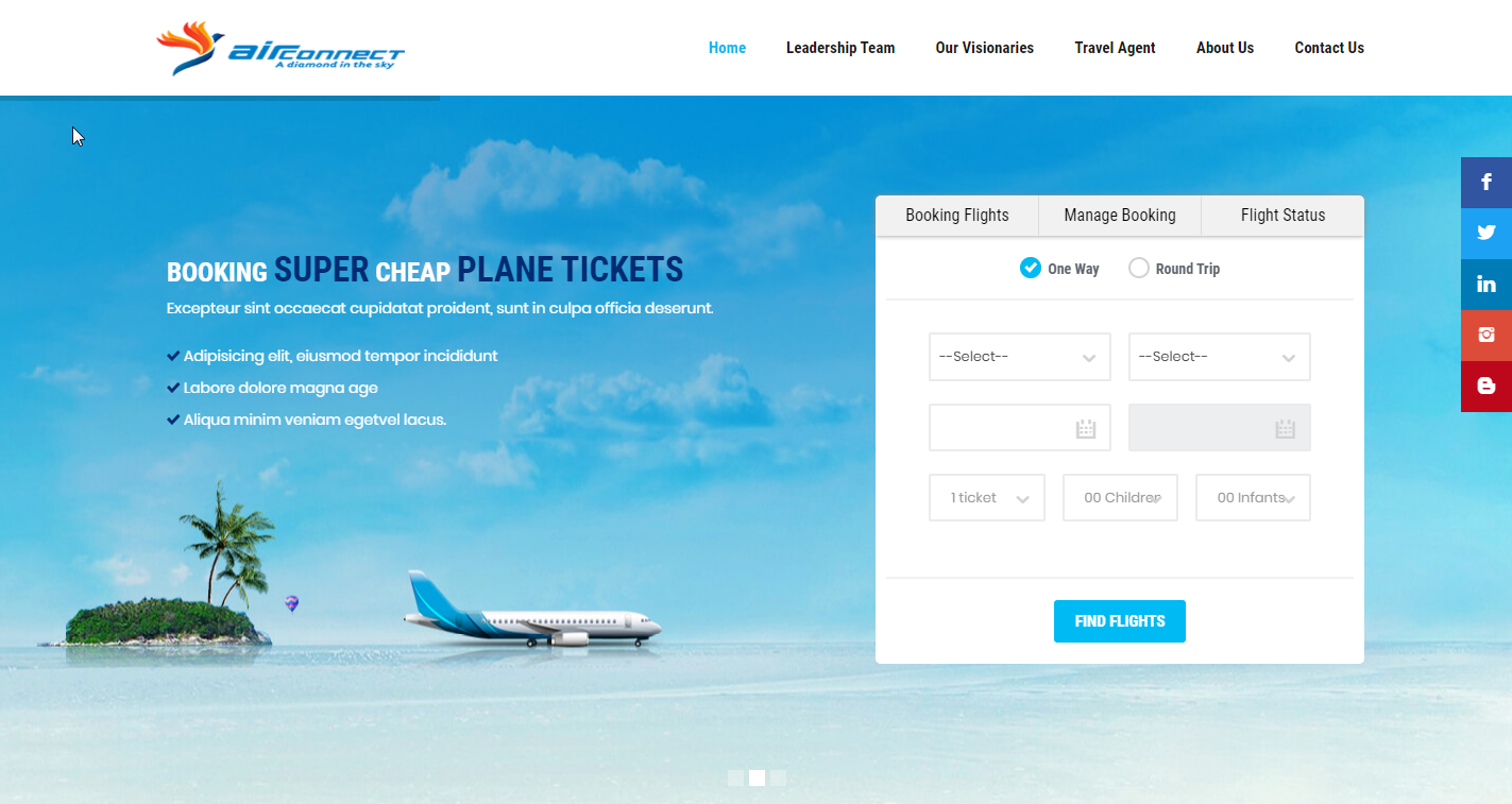airlines homepage